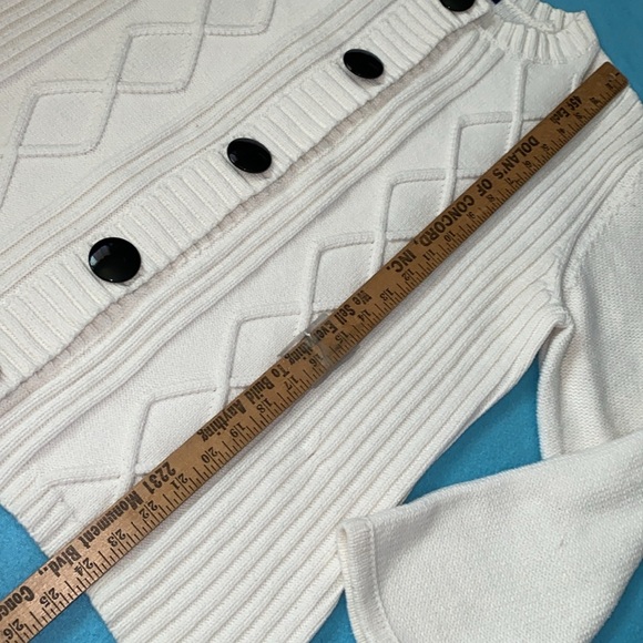 KAREN SCOTT cable knit cardigan long sleeve snap up decorative buttons size XL - Picture 9 of 10